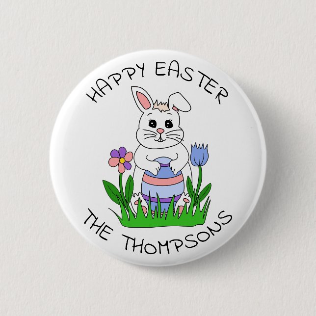 Personalized Happy Easter Button (Front)