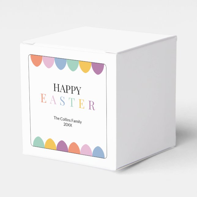 Personalized Happy Easter Colourful Simple Modern Favor Box (Front Side)