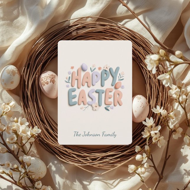 Personalized Happy Easter Family Greeting Card (Creator Uploaded)