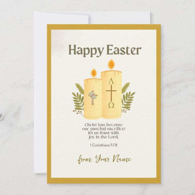Personalized Happy Easter Greeting Holiday Card (Front)