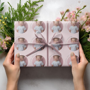 Personalized Happy Easter Pastel Pink Wrapping Paper