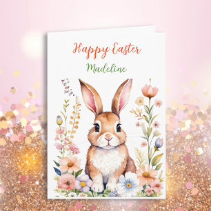 Personalized Happy Easter Plus Colouring Page   Card