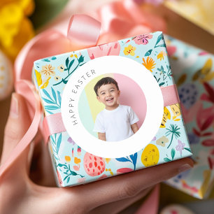 Personalized Happy Easter Sticker with Photo 