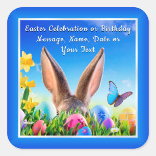 Personalized Happy Easter Stickers or Your Text