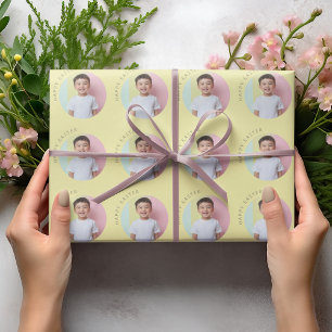 Personalized Happy Easter Yellow Wrapping Paper