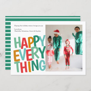 Personalized Happy Everything Colourful Christmas Holiday Card