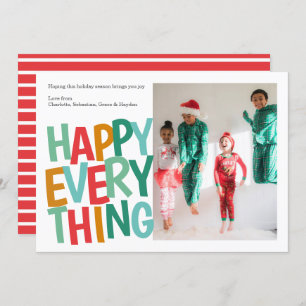 Personalized Happy Everything Colourful Christmas Holiday Card
