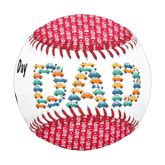 Personalized Happy Fathers Day Baseball (Front)