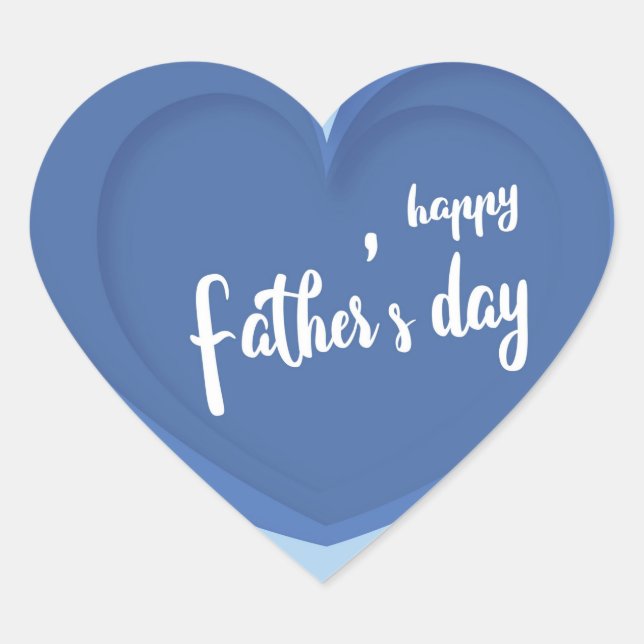 Personalized Happy Fathers Day Heart Heart Sticker (Front)