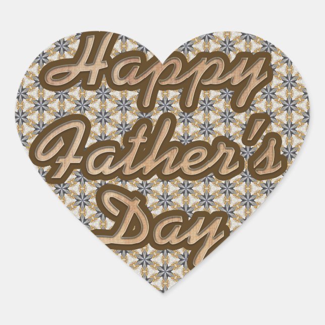 Personalized Happy Fathers Day Heart Sticker (Front)