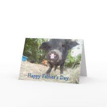 Personalized Happy Father's Day, Mini Pig Card