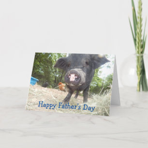 Personalized Happy Father's Day, Mini Pig Card