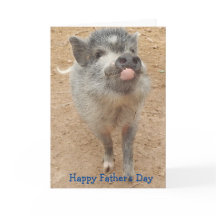 Personalized Happy Father's Day, Mini Pig Card