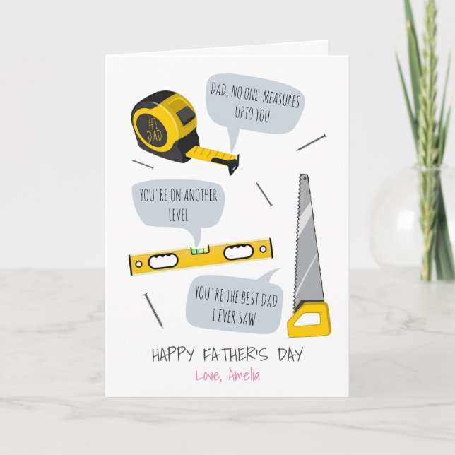 Personalized Happy Father's Day Tools Greeting Card (Front)