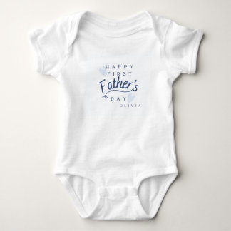 Personalized Happy First Father's Day  Baby Bodysuit