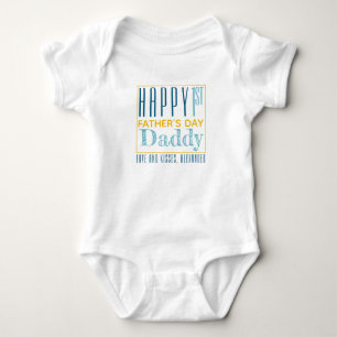 Personalized Happy First Father's Day Baby Bodysuit