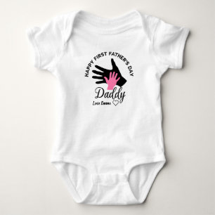 Personalized Happy First Fathers Day From daughter Baby Bodysuit