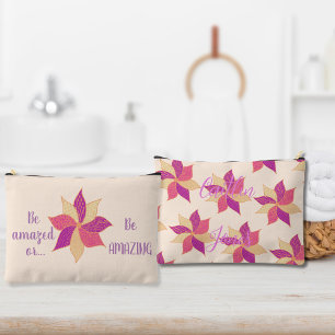 Personalized Happy Flower Accessory Pouch