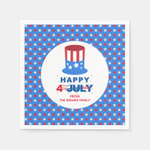 Personalized Happy Fourth of July Paper Napkin