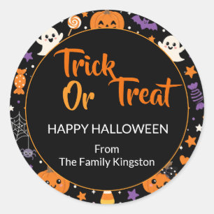 Personalized Happy Halloween Family Name Sticker