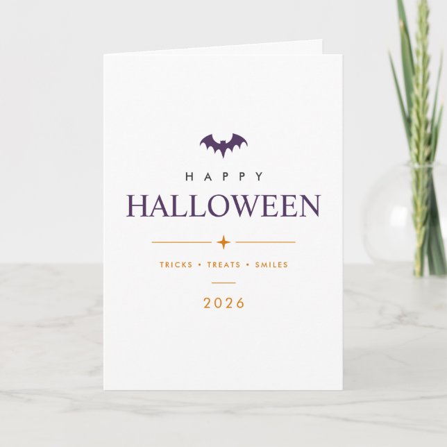 Personalized Happy Halloween Folded Greeting Card (Front)