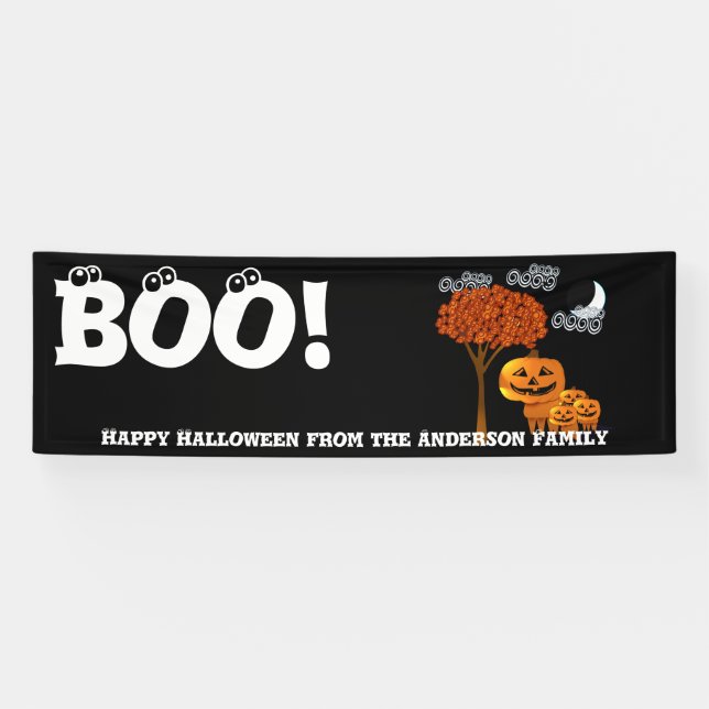 Personalized Happy Halloween From Your Family Banner (Horizontal)