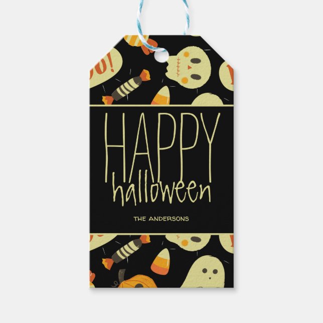 Personalized Happy Halloween Gift Tags (Front)