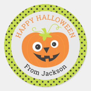 Personalized Happy Halloween Pumpkin Sticker