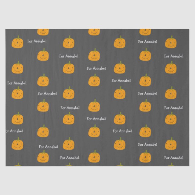 Personalized Happy Halloween Pumpkin    Tissue Paper (Front)