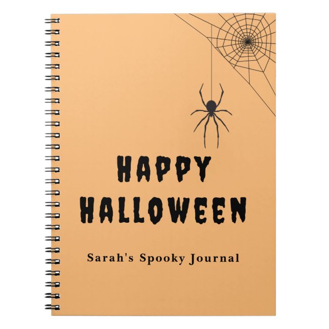 Personalized Happy Halloween Spooky Notebook (Front)