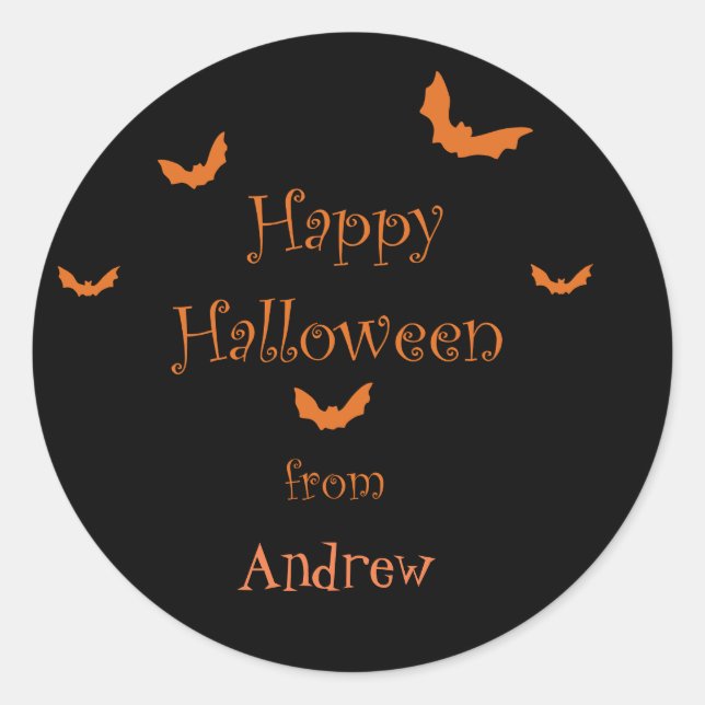 Personalized Happy Halloween Stickers (Front)