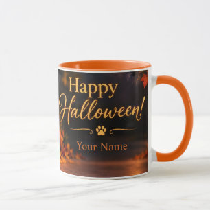 Personalized Happy Halloween Surprised Dog Mug
