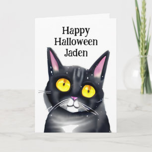 Personalized Happy Halloween with Colouring Page  Card