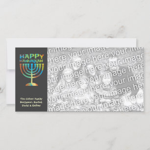 Personalized Happy Hanukkah Manorah Photo Cards