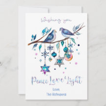 Personalized Happy Hanukkah, Peace Love & Light