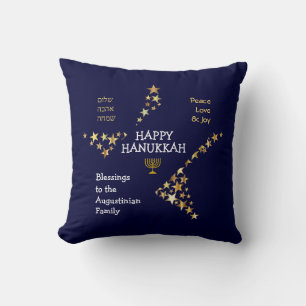 Personalized HAPPY HANUKKAH Throw Pillow