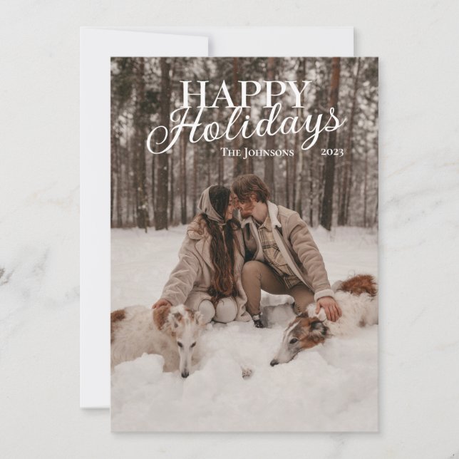 Personalized Happy Holidays Card with Photo  (Front)