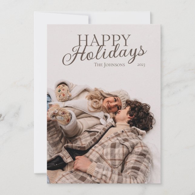 Personalized Happy Holidays Card with Photo  (Front)