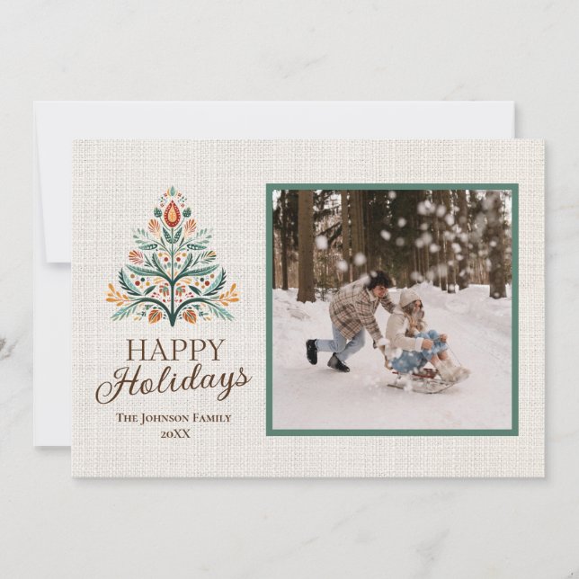 Personalized Happy Holidays Card with Photos (Front)