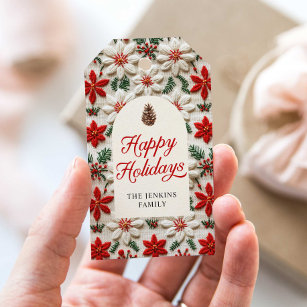 Personalized Happy Holidays Favour Gift Tags