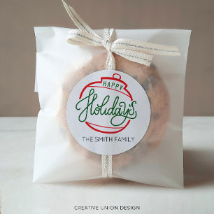 Personalized Happy Holidays Gift Tag Name