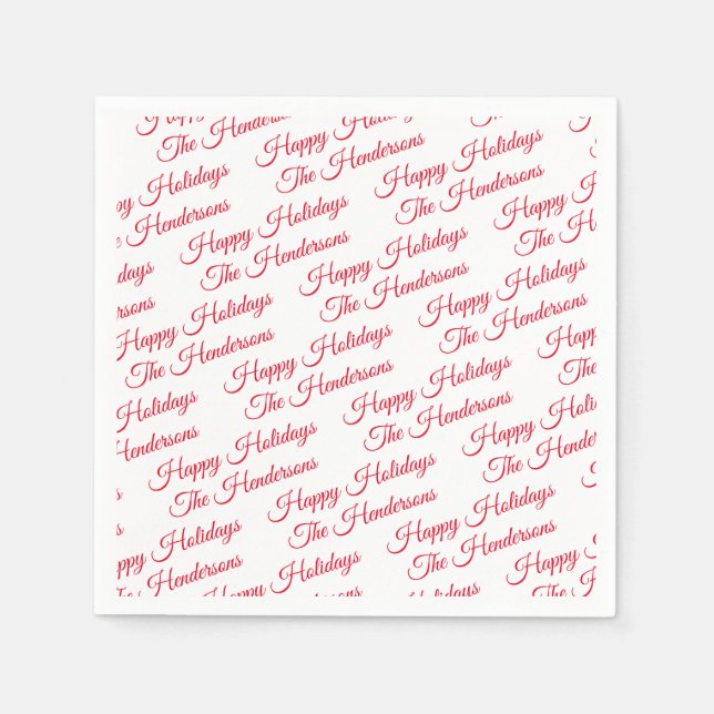 Personalized Happy Holidays Napkin (Front)