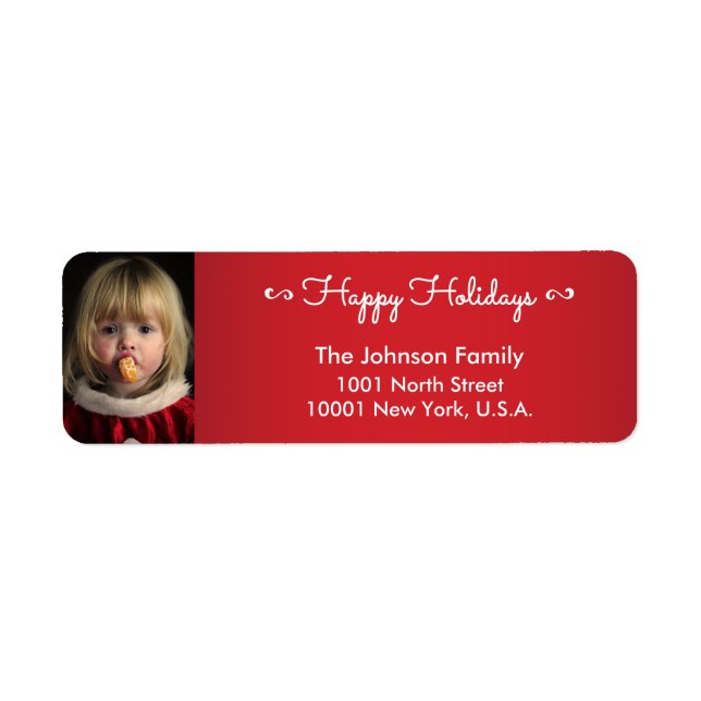 Personalized Happy Holidays Return Address Labels (Front)