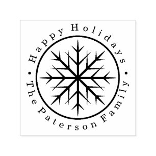 Personalized Happy Holidays Snowflake Self-inking Stamp