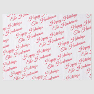 Personalized Happy Holidays Tissue Paper