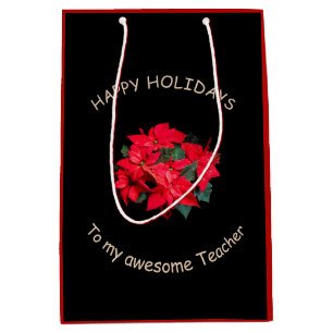 Personalized Happy Holidays to my Teacher Medium Gift Bag
