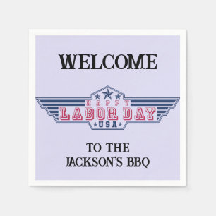 Personalized Happy Labour Day Napkin