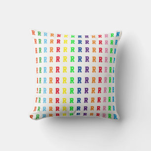 personalized happy letters of name throw pillow