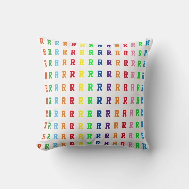 personalized happy letters of name throw pillow (Front)