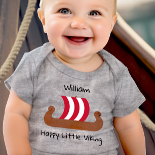 Personalized Happy Little Viking Baby Bodysuit